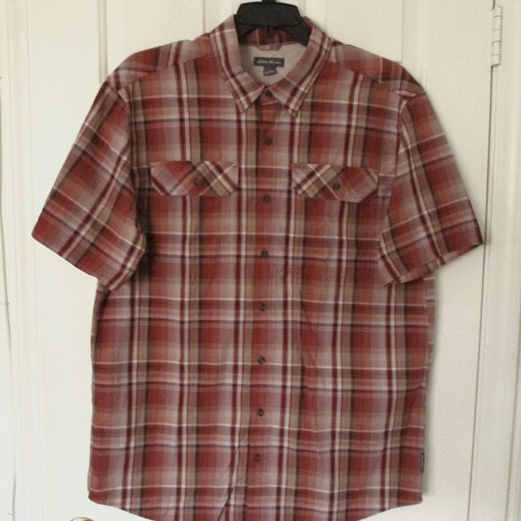 Eddie Bauer Mens S/S Brick Cotton/Poly Casual Shirt NWOT - Size XL - Picture 3 of 3